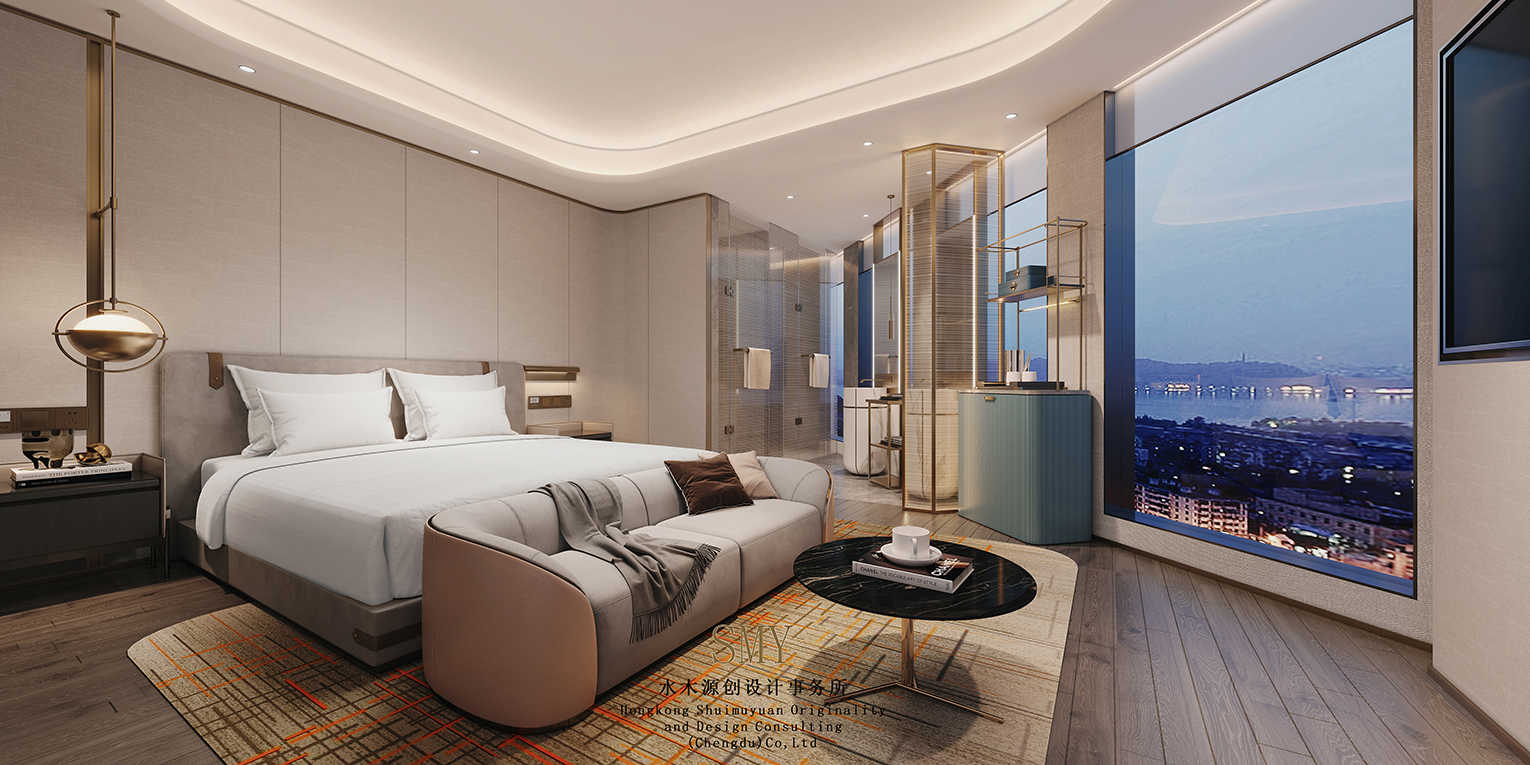雙流酒店景觀大床房設(shè)計，酒店室內(nèi)設(shè)計